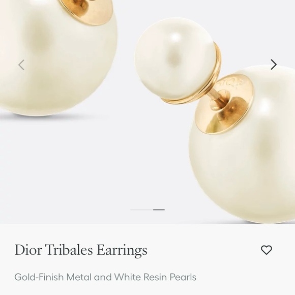 Dior Tribales Earrings Gold Finish Metal Pearl pouch and box Authentic Excellent - Picture 12 of 14